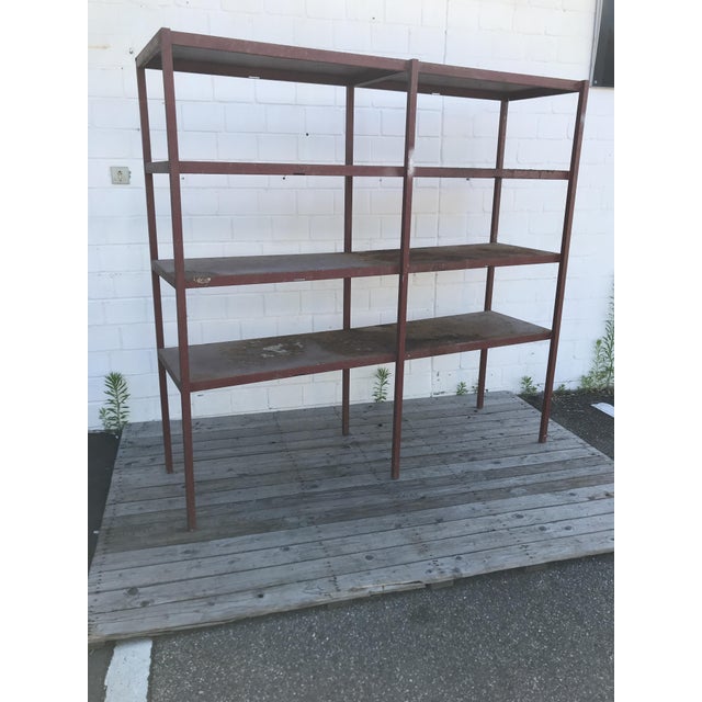 Large Industrial Style Metal Workshop Shelf, 1950s, in Good conditions. Designed 1950 to 1959