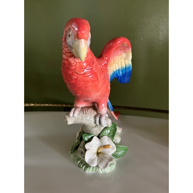Fitz and Floyd 1980's Fitz and Floyd Deco Macaw Parrot Figurine For Sale - Image 4 of 11
