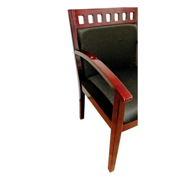 Contemporary Vintage Office Mahogany Chair Slotted Cut Used in Lincoln Lawyer Set For Sale - Image 3 of 8
