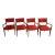 Mid-Century Modern Red Velvet Chairs - Set of 4 For Sale
