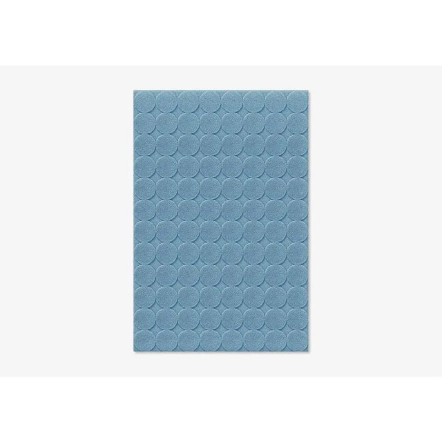 Contemporary Light Blue Circle Textured Rug from Marqqa For Sale - Image 3 of 3