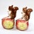 Fitz and Floyd 1990 Fitz and Floyd Ceramic Squirrel Candle Holders For Sale - Image 4 of 9