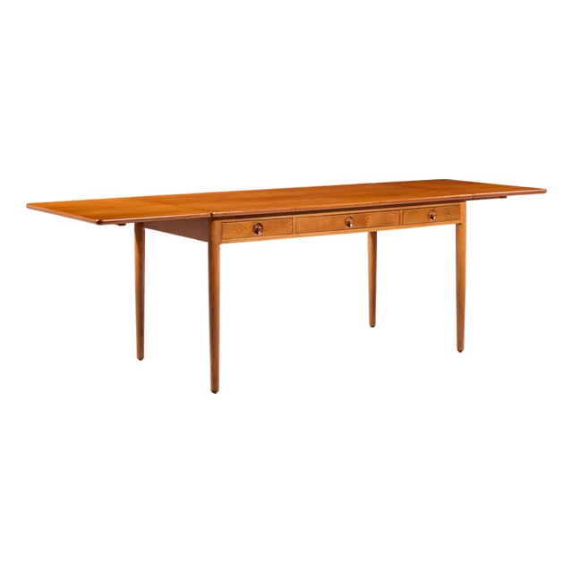 Hans Wegner for Andreas Tuck at-305 Mid Century Danish Teak Drop Side Desk For Sale