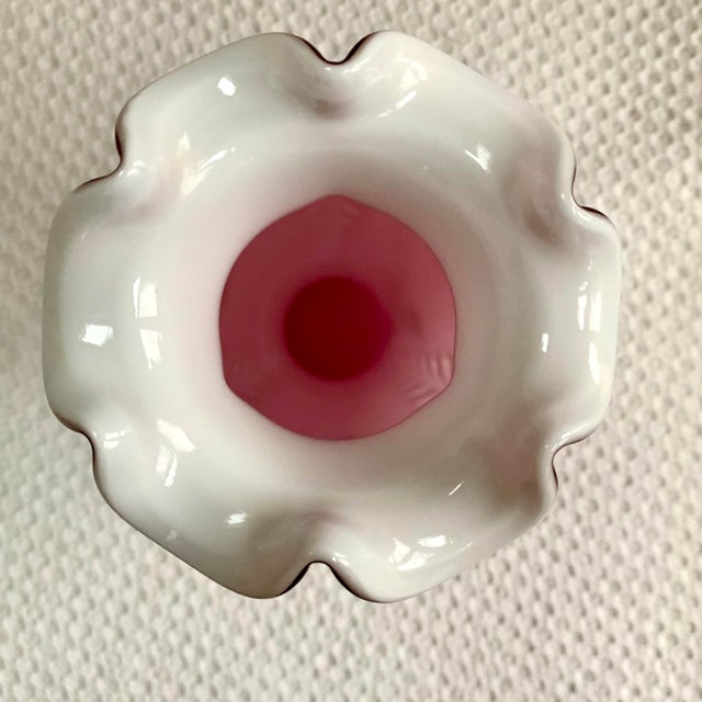Glass Fenton "Berries of Wild Rose" Art Glass Vase Limited Edition For Sale - Image 7 of 14