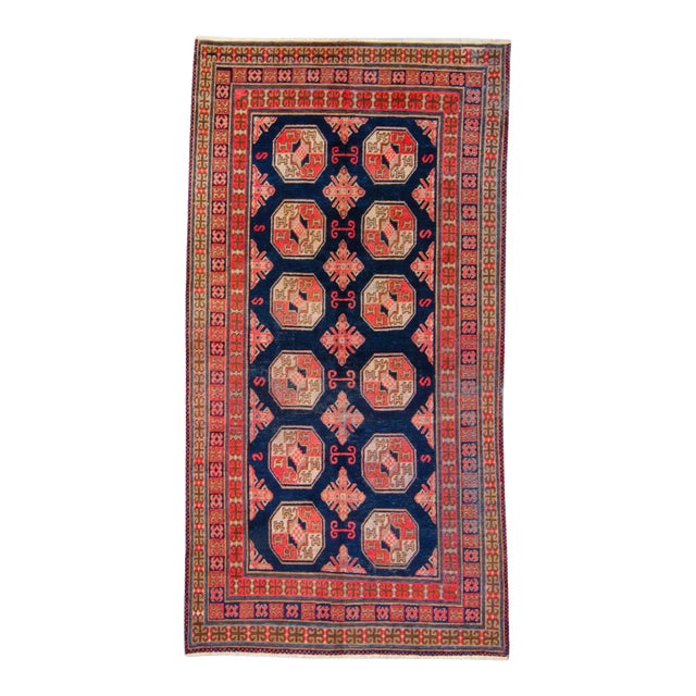1920s Antique Khotan Red Brown Wool and Cotton Hand-Knotted Rug - 4’5” X 8’5” For Sale