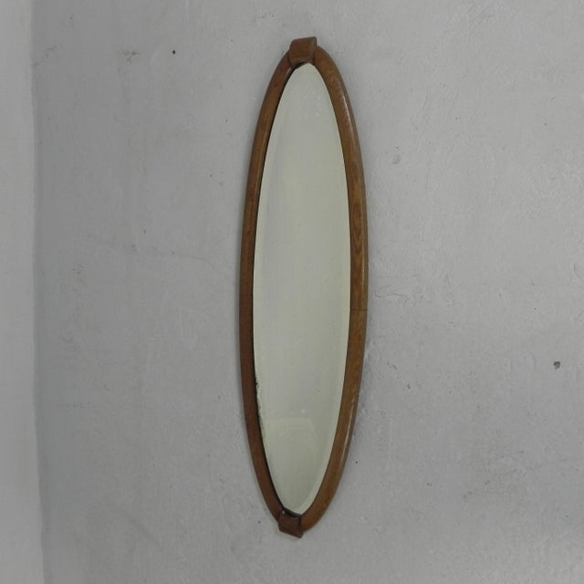 Gold Oval Mirror with Faceted Edge, 1950s For Sale - Image 12 of 13