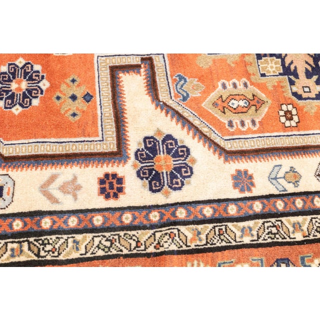 Vintage Hand-Knotted Persian Ardebil Rug 4'9" X 6'6" For Sale - Image 16 of 16