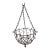 Vintage Wrought Iron Hanging Planter Basket With Scrollwork & Original Chain For Sale