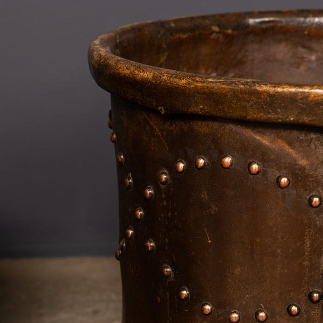 Antique Edwardian Vellum Clad Metal Lined Log Bucket, 1910 For Sale - Image 10 of 17