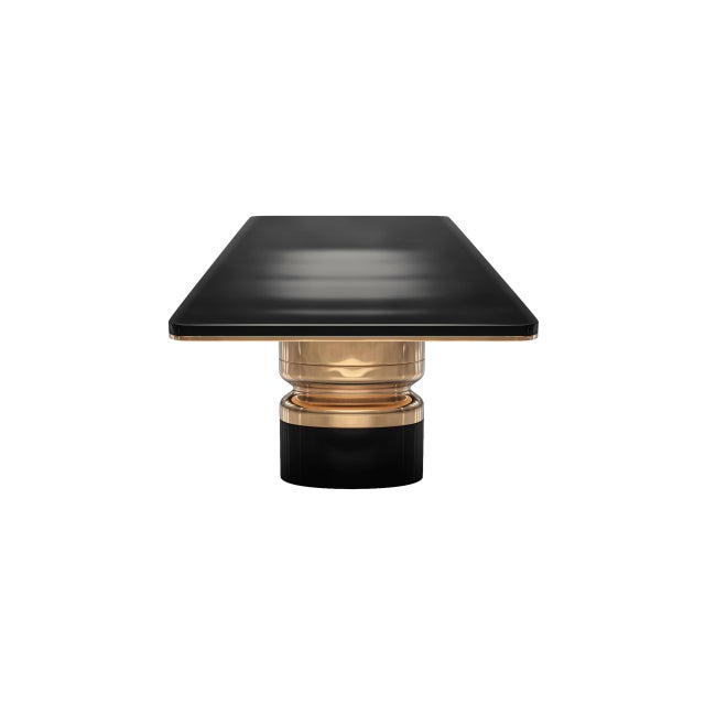"Aurora" Dining Table With Bronze and Stainless Steel, Handmade For Sale - Image 4 of 6