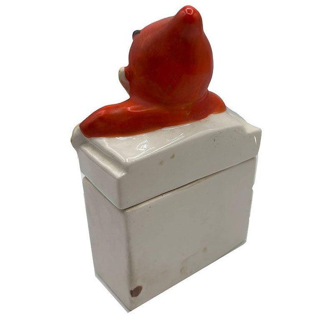 German Mid-Century Ceramic Devil Card/Tobacco Case W/ Lid For Sale In Los Angeles - Image 6 of 6