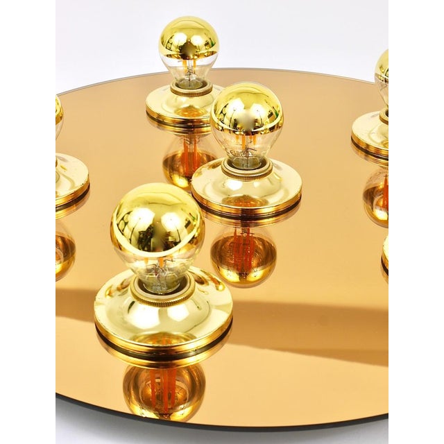 Italian Fontana Arte Style Gold Bronze Sconce in Mirrored Glass, 1970s For Sale - Image 16 of 18