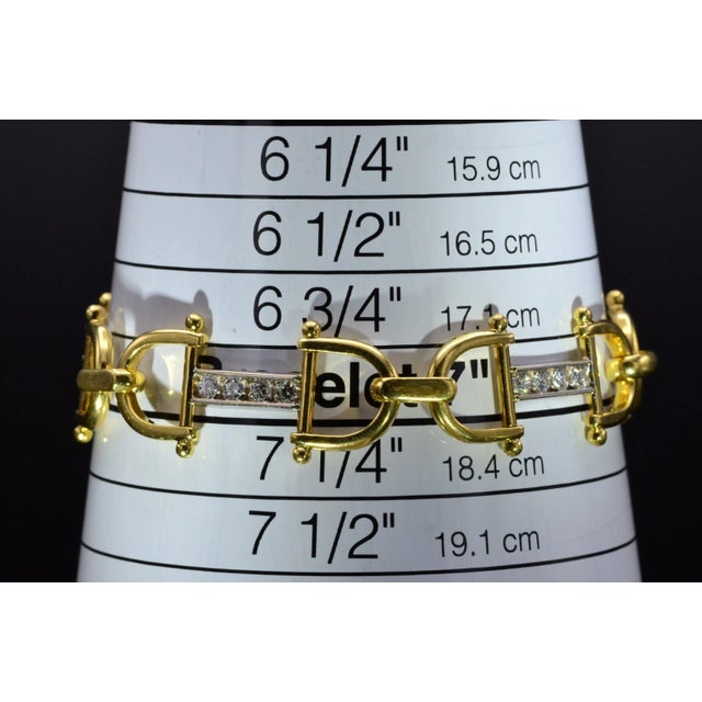 Metal The Monarch Beach: Two Tone Horse Bit Bracelet With Diamonds For Sale - Image 7 of 10