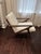 Crate & Barrel Cavett Wood Accent Chair & Ottoman — Excellent Condition For Sale In New York - Image 6 of 15