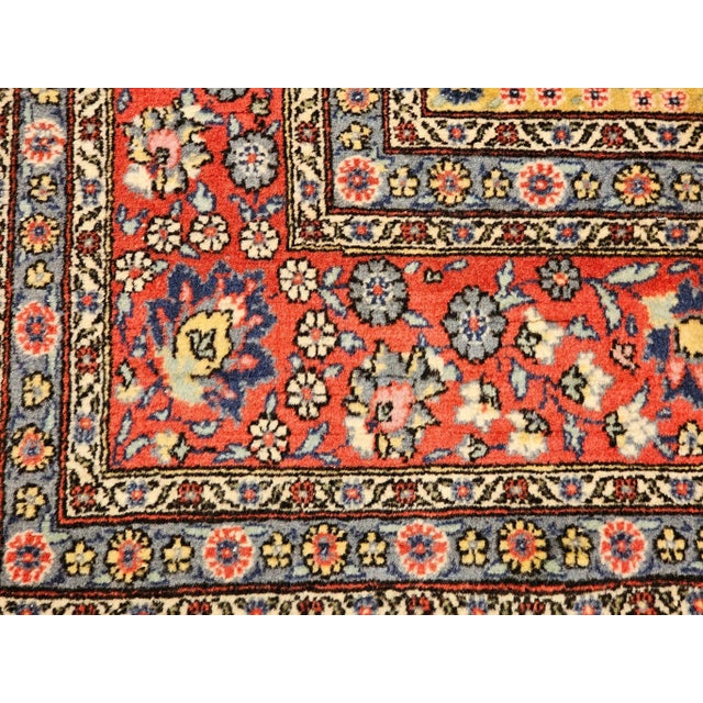Vintage Persian Tabriz Area Rug, Floral Pattern, Handwoven Wool, Navy & Red, 4’ X 6’ For Sale - Image 11 of 12