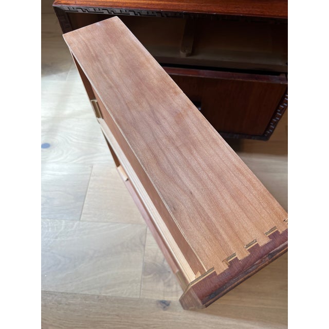 Mid-Century Frank Lloyd Wright Designed for Heritage-Henredon 1955. Solid Mahogany Nightstand Expertly Preserved/Restored. For Sale - Image 9 of 12
