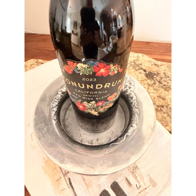Vintage Wilton Armetale Grape & Vine Wine Bottle Coaster For Sale In Charleston - Image 6 of 6