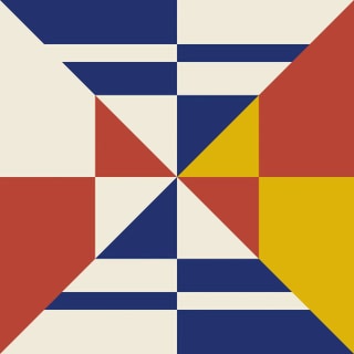 "Modern Nautical Blue Block C" Geometric Fine Art Print by Melinda Cox 30" X 30" For Sale