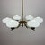 Mid-Century Brass and Opaline Glass Chandelier from Stilnovo, Italy, 1970s For Sale - Image 9 of 18
