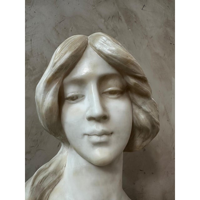 Egon Hillebrand, Marble Bust of a Woman, 1890s-1900s, Marble For Sale - Image 5 of 13