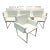 Brueton White Naugahyde and Chrome Frame Dining Arm Chairs - Twelve Available For Sale