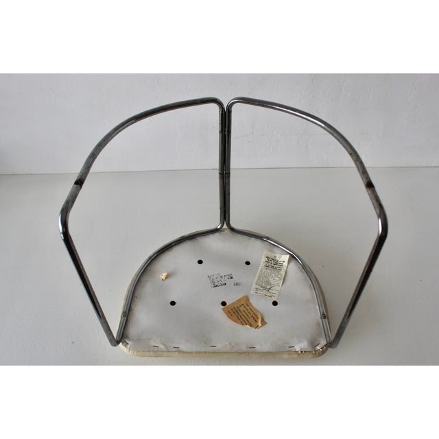 1960s Gian Franco Legler Style Bauhaus Chromed Tubular Vinyl Seat Cantilevered Stool For Sale - Image 11 of 13