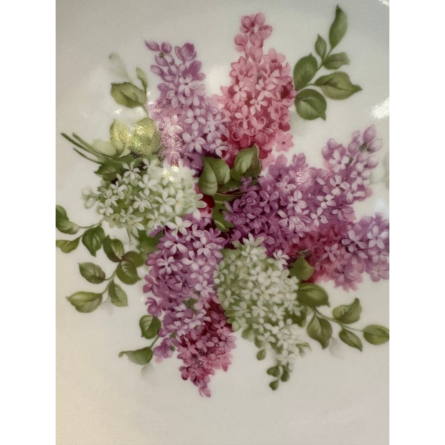 Vintage Schuman Arzberg Bavaria Germany "Lilac Time" Scalloped Porcelain 12" Decorative Plate For Sale In New York - Image 6 of 13