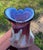Contemporary Jozefina Krosno, Poland 17" Vintage Art Glass Vase, Cased Interior W Blue Iridescent For Sale - Image 3 of 7