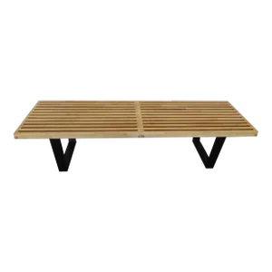 Vintage Large George Nelson Style Slatted Bench