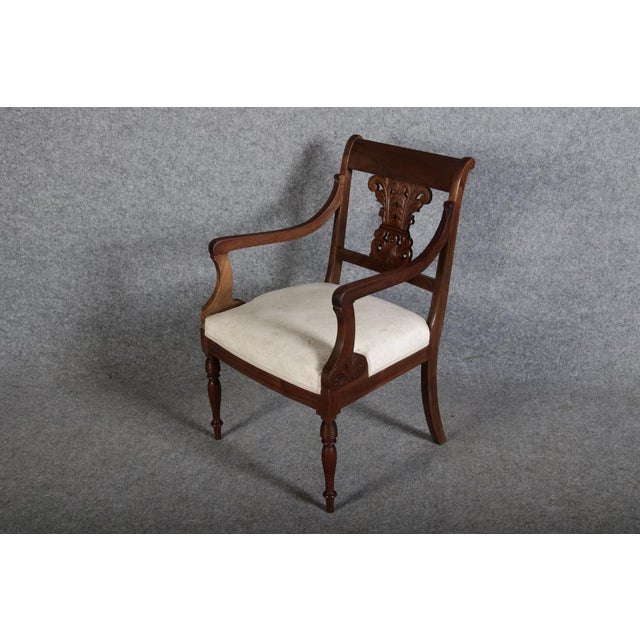 Antique English Regency Biedermeier Armchair in Mahogany, 1840 For Sale - Image 11 of 18