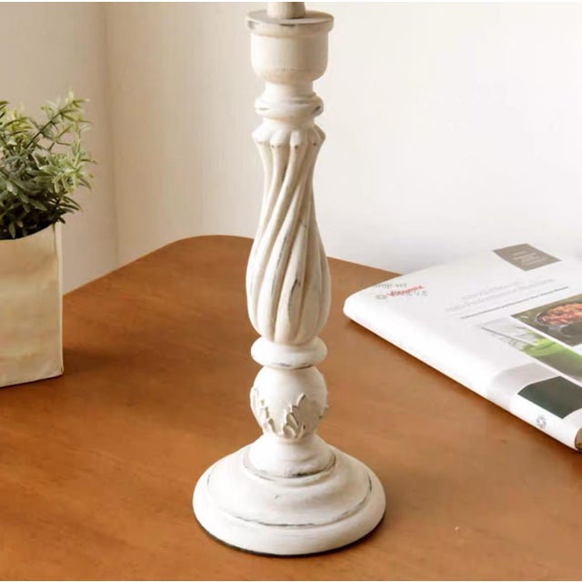 Rattan Shade & Distressed Iron Lamp For Sale - Image 6 of 6