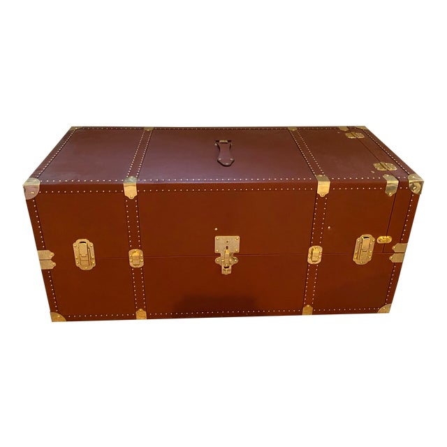 Italian Terrida Leather Steamer Trunk Chairish