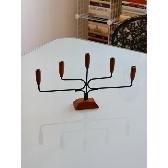 Mid-Century Modern Danish Teak Candleholder, 1960s For Sale - Image 4 of 7