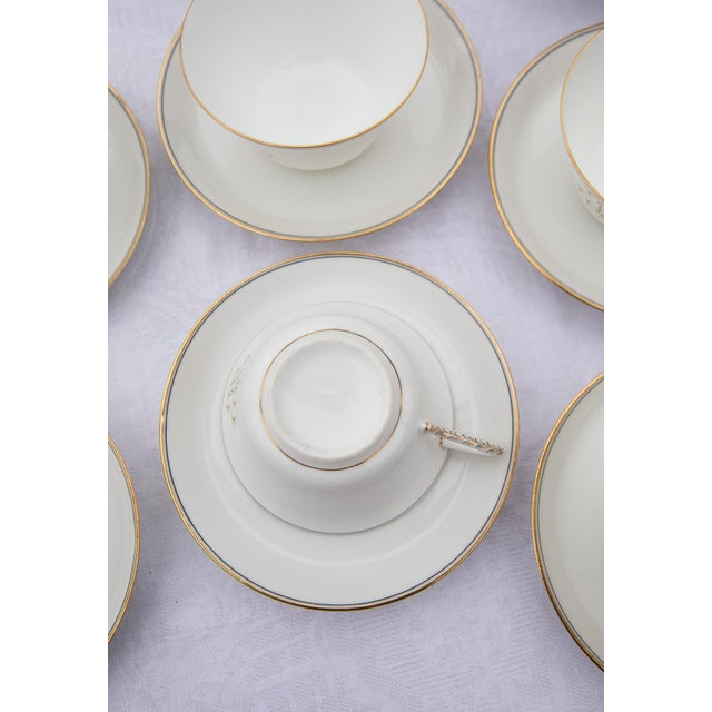 Tea Service for 6 from Mansard et Fils Porcelain, 1890s, Set of 14 For Sale - Image 9 of 13