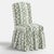 Wood Ruffle Camel Back Dining Chair in Linny Ikat Sage For Sale - Image 7 of 7