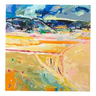 Jean Krille, Landscape 145, Oil on Masonite, 1980s For Sale