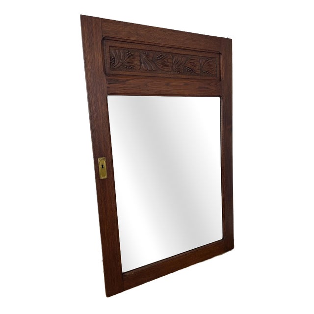 French Style Mirror in Carved Oak For Sale