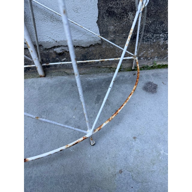 Antique Victorian Four-Tier Painted Wirework Demilune Garden Plant Stand, C. 1900 For Sale - Image 12 of 16