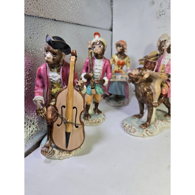 English Chelsea House Porecelain 11 Piece Monkey Band - A Set For Sale - Image 9 of 9