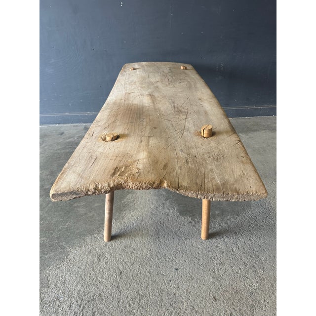 Farmhouse Antique Primitive Peg Legs Console Table For Sale - Image 3 of 12
