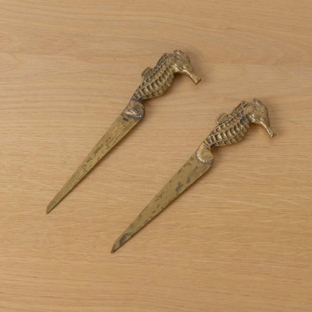 1950s 1950s French Brass Seahorse Letter Opener For Sale - Image 5 of 11