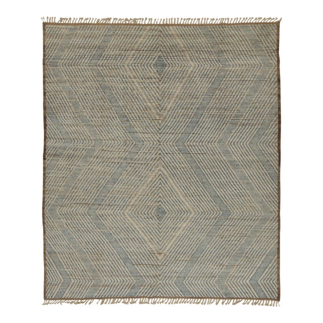 Rug & Kilim’s Modern Rug with Beige-brown Geometric Patterns - 6x9 For Sale