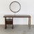 Mid-Century Italian Walnut Vanity Console with Brass Legs and Circular Mirror, 1950s For Sale - Image 3 of 17