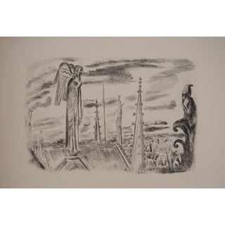 Hermine David, On the Roof of Notre Dame, Original Engraving For Sale