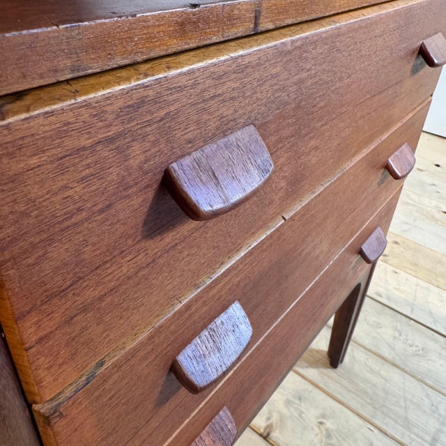 Vintage Danish Teak Nightstand with Three Drawers, 1960s For Sale - Image 8 of 9
