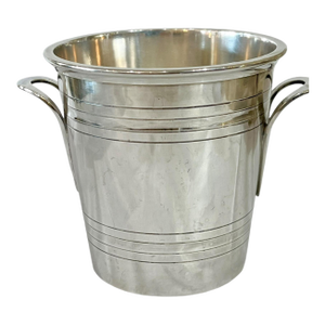 Antique French Art Deco Silver Plate Ice Bucket by St. Medard