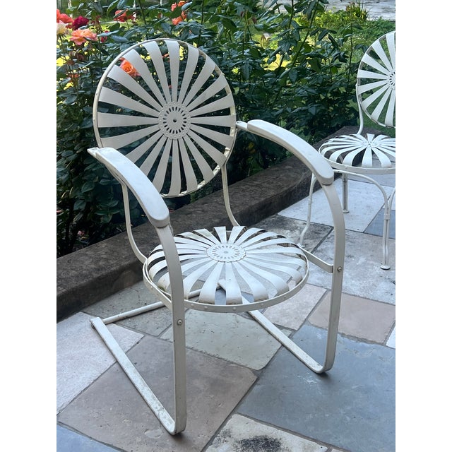 French François Carré Sunburst Garden Rocker Chair For Sale - Image 11 of 12