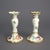Antique German Hand Painted & Gilt Floral Porcelain Candlesticks, Berlin 1900 For Sale - Image 4 of 9