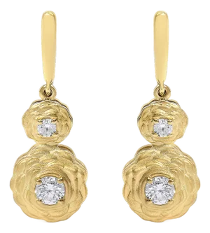 14K Yellow Gold Plated Sterling Silver 1/2 Cttw Lab Grown Diamond Matte Finish Drop Earrings