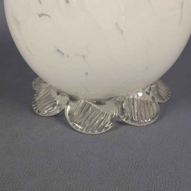 White Spotted Murano Glass Vase from Barovier & Toso, 1960s For Sale - Image 10 of 12